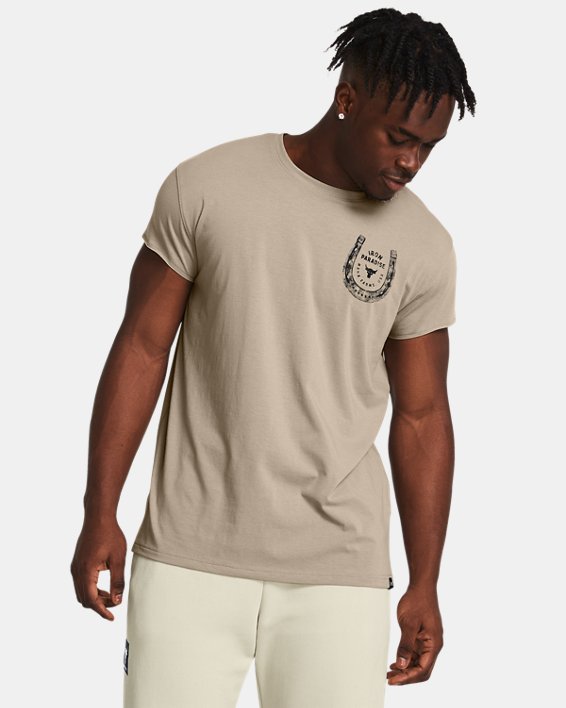 Men's Project Rock Balance Cap Sleeve T-Shirt, Brown, pdpMainDesktop image number 0